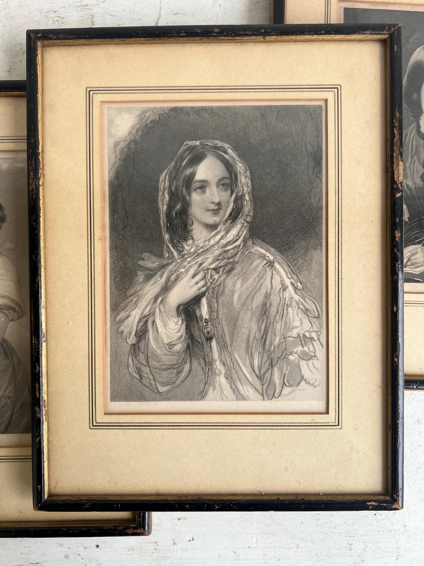 Antique Framed Portrait Prints: W.H. Mote, Set of 3