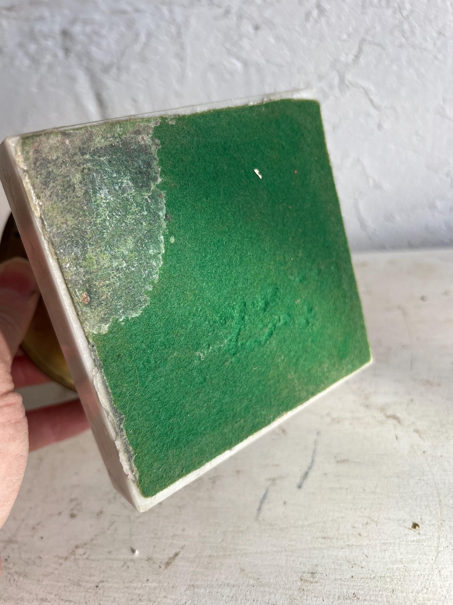 Vintage Brass Candle Holder with Marble Base