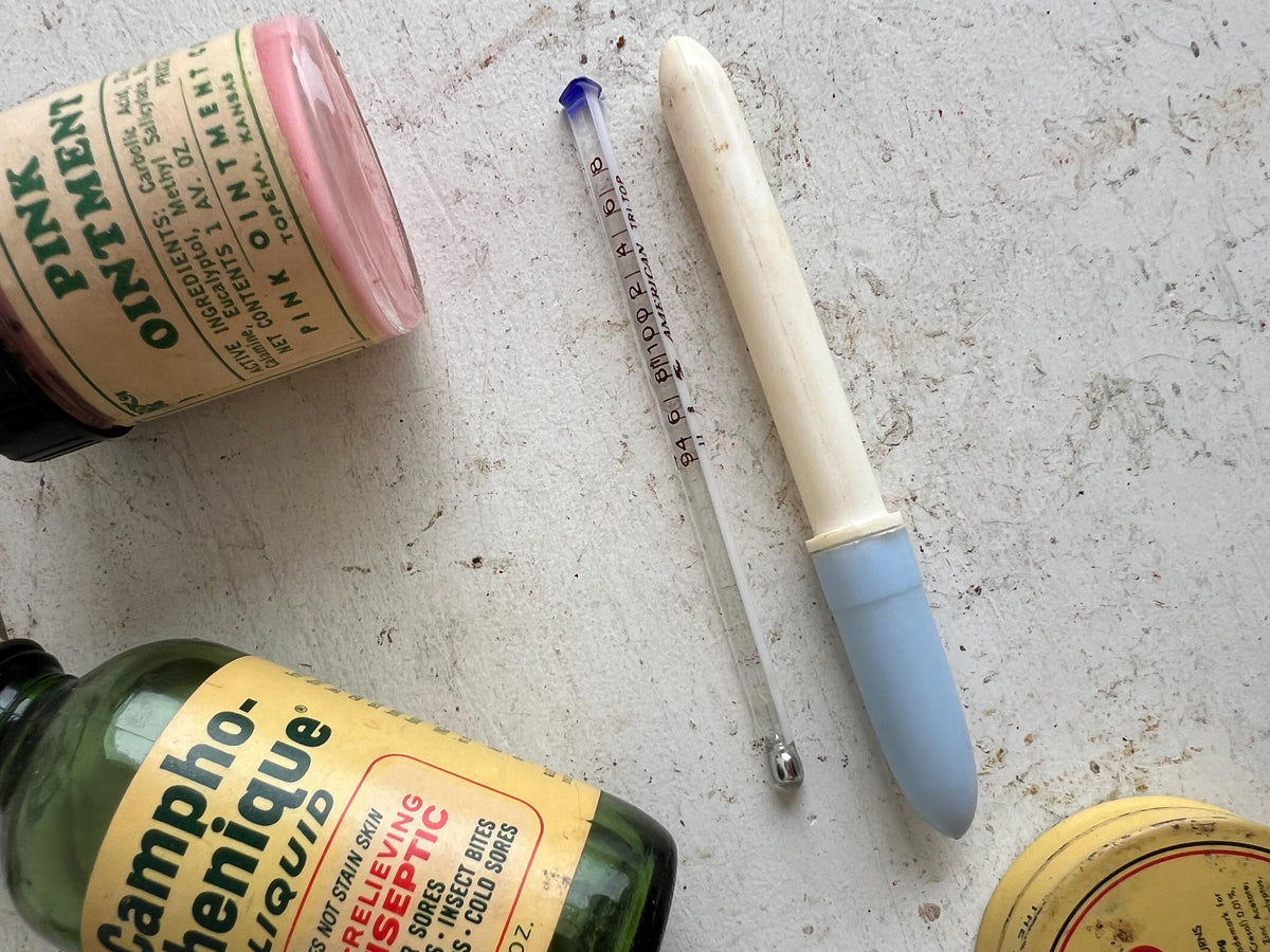 Vintage Medicine Cabinet Lot: Lysol, Ben-Gay, Campho-Phenique, Unguentine