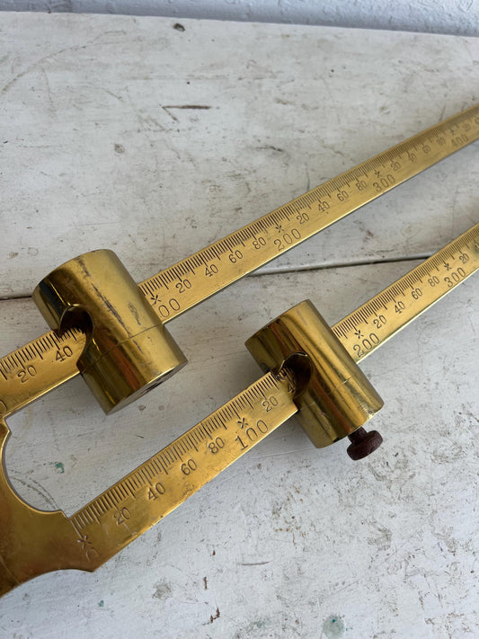 Vintage Heavy-Duty Brass Scale: Industrial Farmhouse Decor (28.5")