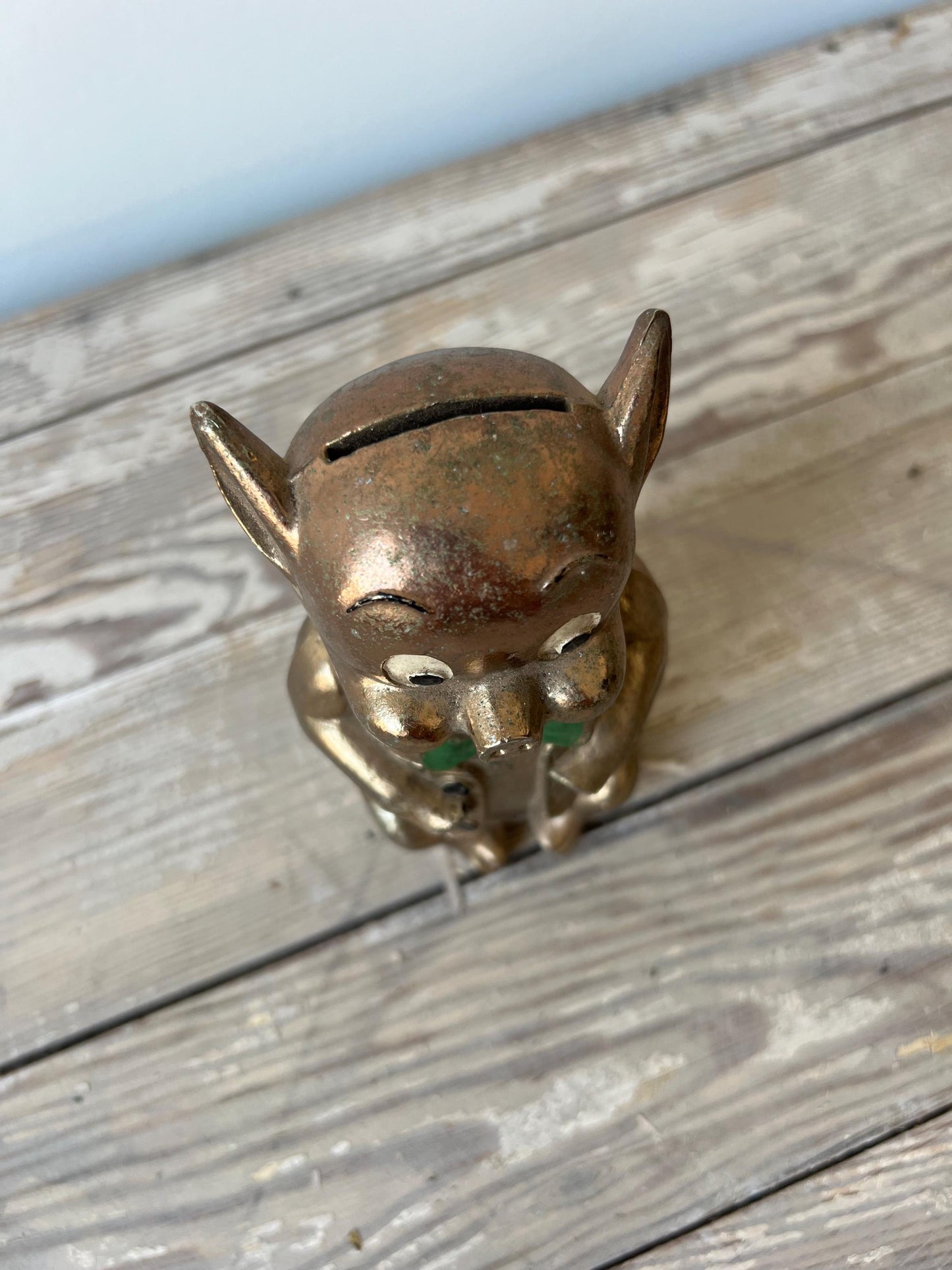 Vintage Porky Pig Metal Coin Bank - Keokuk County Bank Advertising