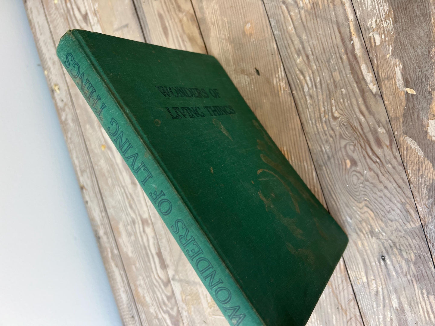 Vintage Wonders of Living Things Book: Teal Green World Art, 1943