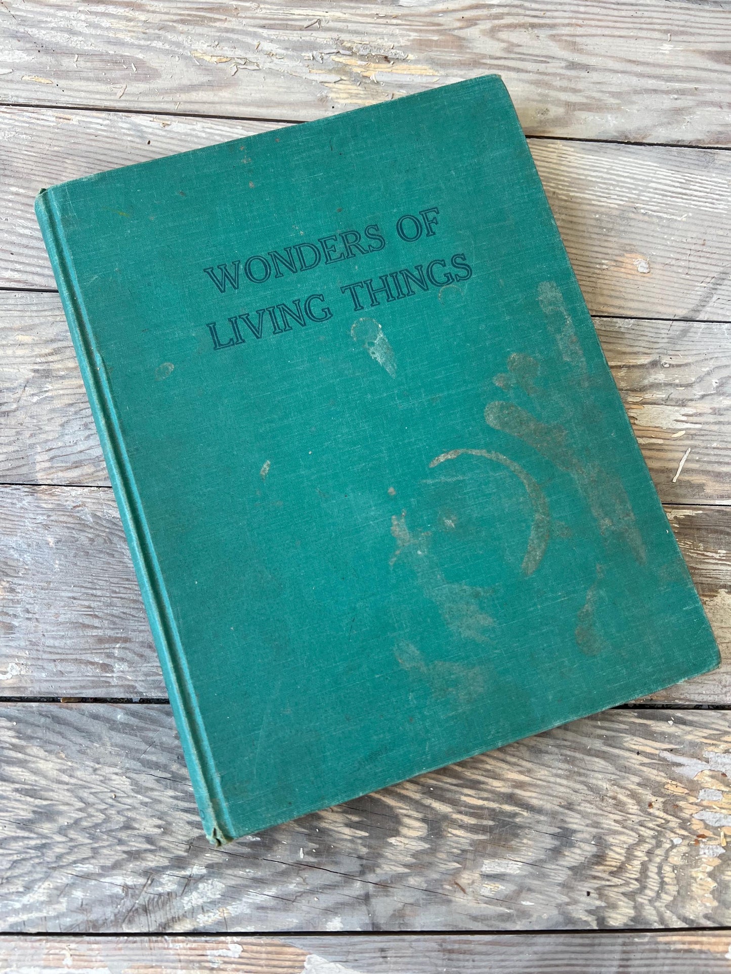 Vintage Wonders of Living Things Book: Teal Green World Art, 1943
