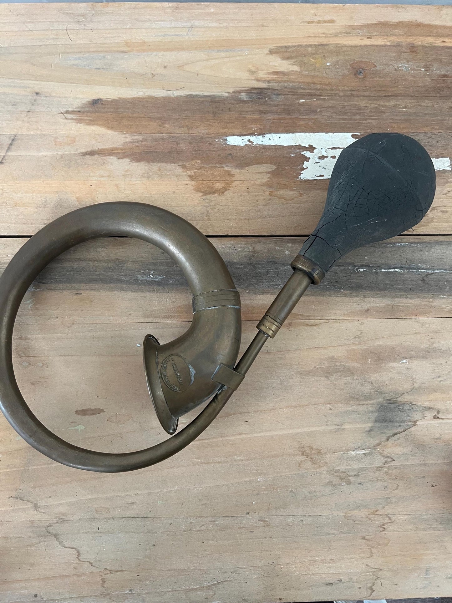 Antique Brass Bulb Car Horn: Champion, Made in Pakistan