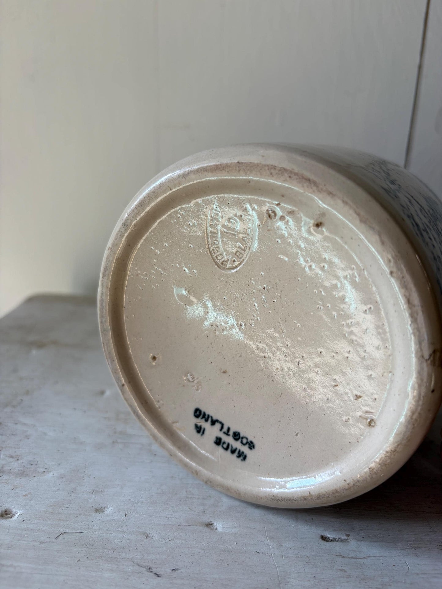Vintage 7" Greybeard Stoneware Crock | Vintage Whiskey Jar, Glasgow, Scotland | Possil Pottery, One Handle