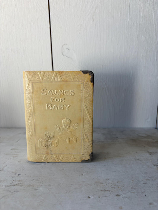Vintage Savings for Baby Coin Bank, ZELL Co., Nursery Decor