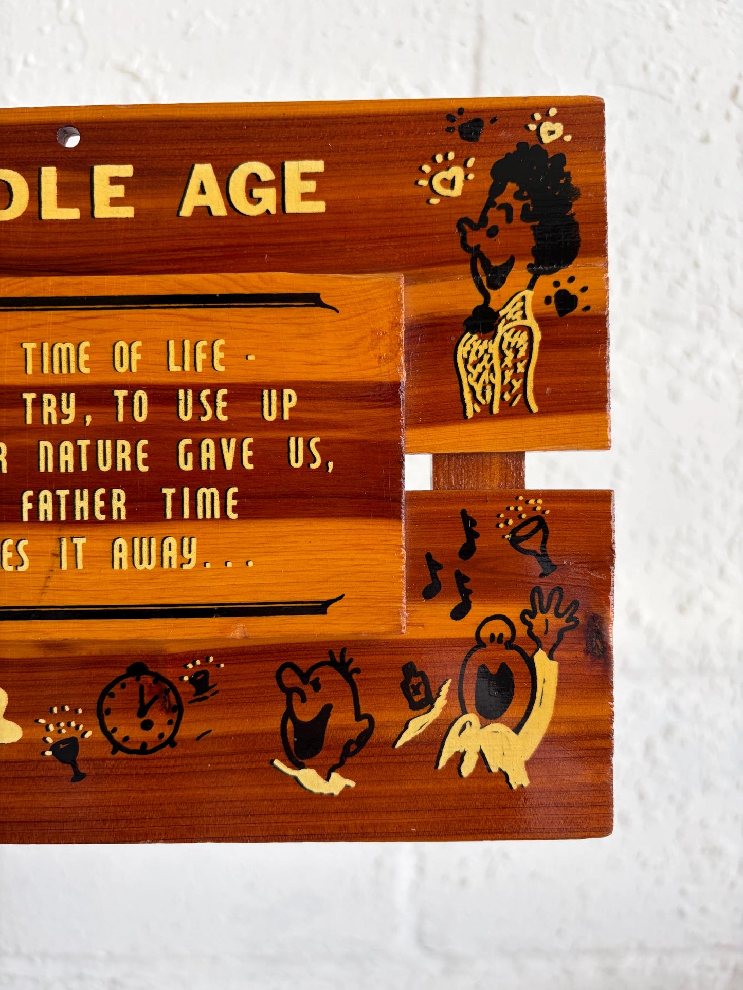 Vintage Wooden Humorous Kansas City Souvenir Plaque | Kitsch Wooden Sign 9x6 | Middle Age Humor