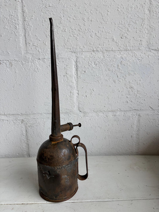 Vintage Genuine Cannon Oiler, Size No. 3 Thumb Pump Can: Industrial Vintage Decor
